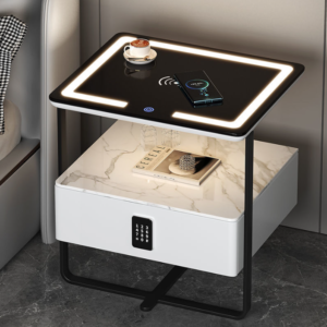 Tủ Đầu Giường Kính Cường Lực Có Thể Sạc Điện Thoại có khóa kỹ thuật