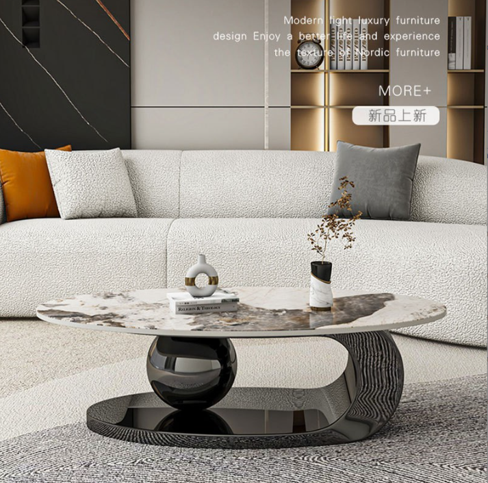 Bàn sofa phong cách Ý hiện đại tao nhã Thép không gỉ - Ảnh 2