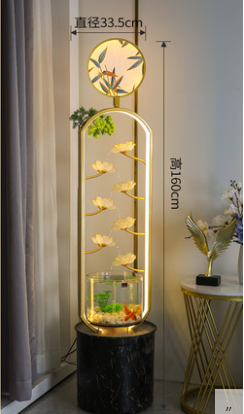 Bể cá có led hình hoa nước chảy phong thủy trang trí - Ảnh 17