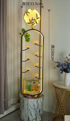 Bể cá có led hình hoa nước chảy phong thủy trang trí - Ảnh 16