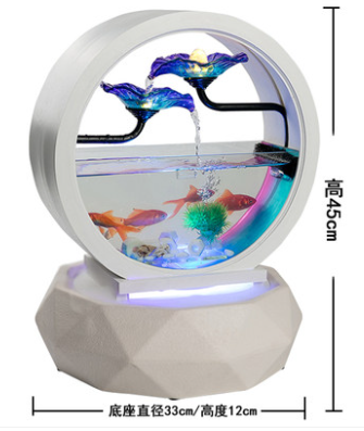 Bể cá có led hình hoa nước chảy phong thủy trang trí - Ảnh 2